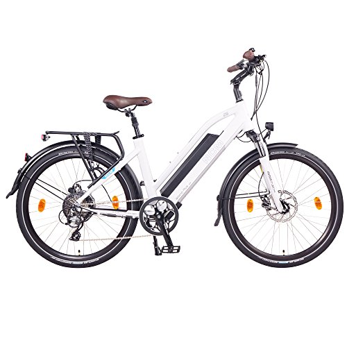 NCM Milano Plus Bicicletta elettrica da Trekking,250W,Batteria 48V 16Ah • 768Wh (26&quot; Bianco Plus)