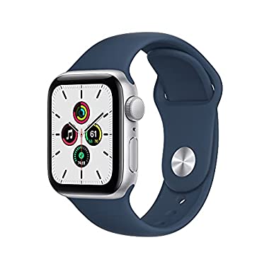 2021 Apple Watch SE (GPS) Cassa 40 mm in alluminio color argento con Cinturino Sport blu abisso - Regular
