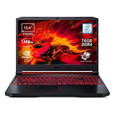 Acer Nitro 5 AN515-54-75AD Notebook Gaming con Processore Intel Core i7-9750H, RAM 16GB DDR4, 256GB PCIe SSD, 1TB HDD, Display 15.6" FHD IPS LED LCD 144Hz, NVIDIA GeForce GTX 1650 4GB, Windows 10 Home