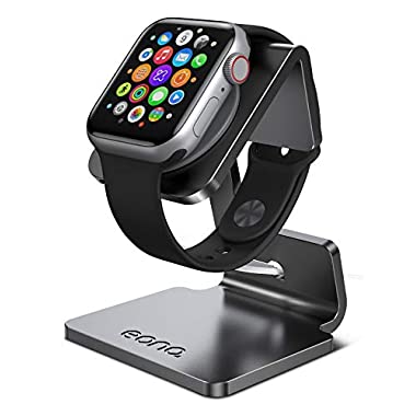 Amazon Brand - Eono Supporto per Apple Watch, Stazioni di Ricarica : Notturno Stand Dock Gestione Cavi per Apple Watch Series 7, SE, 6, 5, 4, 3, 2, 1, iWatch 44mm / 42mm / 40mm / 38mm - Nero