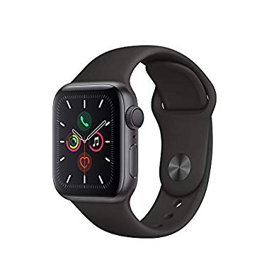 Apple Watch Series 5 (GPS, 40 mm) Cassa in Alluminio, Grigio Siderale e Cinturino Sport - Nero