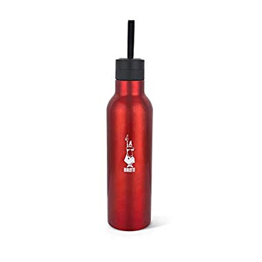 Bialetti To Go! Bottiglia Termica (con doppia parete),mantiene il caldo per 12 h e il freddo per 24 h,capacità 750 ml,Acciaio,Red