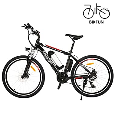 BIKFUN Bicicletta Elettrica Pieghevole, 26" Bici al Lavoro E-Bike, 250W Batteria 36V 8Ah, Cambio Shimano a 7 velocità