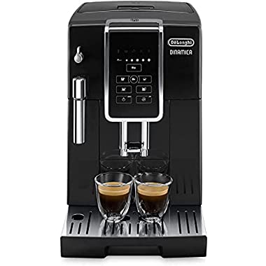 DeLonghi ECAM 350.15.B Macchina da caffè automatica, capacità 2 tazze, Nero, Display LCD (Icone Retroilluminate + Cappuccinatore Manuale, Single)