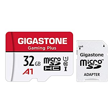 Gigastone Scheda di Memoria Micro SDXC da 32 GB, Gaming Plus Serie, A1 U1, Velocità Fino a 90/20 MB/Sec (con Adattatore. Specialmente per Switch, Telefono, Fotocamere, Videocamera, Tablet, Gopro)