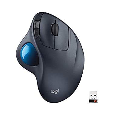 Logitech M570 Trackman Mouse Trackball Wireless Ergonomico, 2.4 GHz con ricevitore USB ‎Unifying, Rotellina di Scorrimento, Pulsanti Programmabili, Durata Batteria 18 Mesi, ‎PC/Mac/Laptop