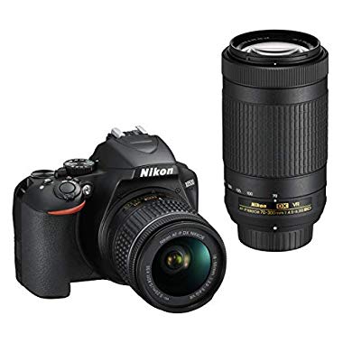 Nikon D3500 Fotocamera Reflex Digitale con Obiettivo Nikkor AF-P DX 18-55 VR e AF-P DX 70-300 VR, 24.2 Megapixel, LCD 3", SD da 16 GB 300x Premium Lexar, Nero [Nital Card: 4 Anni di Garanzia]
