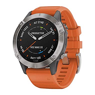 Orologio Garmin Fenix 6 Sapphire Smartwatch Silicone Arancione 47mm 010-02158-14