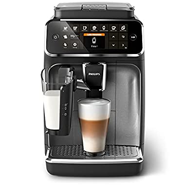 Philips 4300 Serie EP4346/70 Macchina per caffè espresso completamente automatica, 8 specialità di caffè, LatteGo Milk Solution, Display intuitivo nero