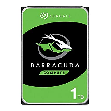 Seagate BarraCuda, 1 TB, Unità Disco Interna, Unità SATA da 6 GBit/s, 3,5", 7.200 RPM, Cache da 64 MB per PC Desktop (ST1000DM010)