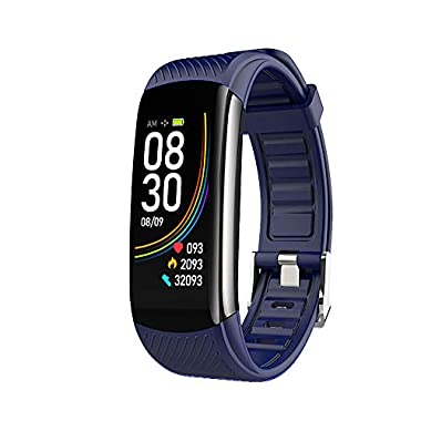 Smart Watch Orologio Fitness Tracker con Termometro Bluetooth Smart Watch Cardiofrequenzimetro da Polso per Android iOS Uomo Donna Orologio Intelligente, Blu