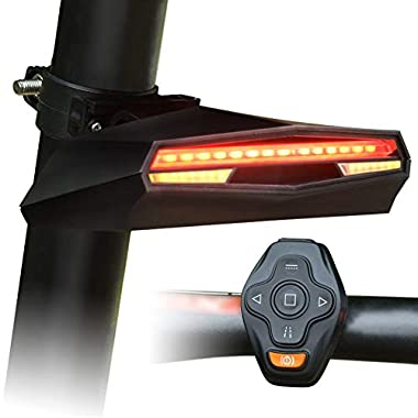 Wireless Bike Rear Tail Light, Smart USB ricaricabile e impermeabile per bicicletta con telecomando per strada e mountain bike, c1