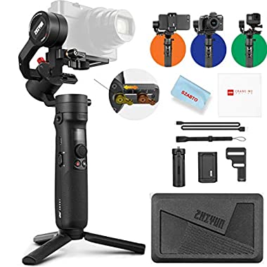 Zhiyun Crane-M2 (Crane M Upgraded Version) Handheld 3-Axis Gimbal Stabilizer Compatible with Smartphone iPhone Android, Gopro 7 6 5, DC Mirrorless Camera, 130g - 720g Payload